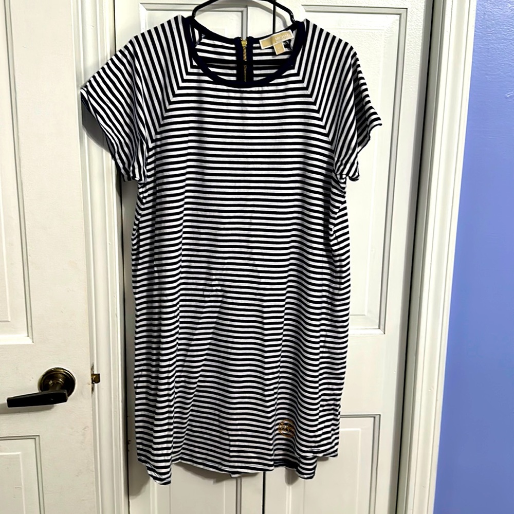 Michael Kors Navy and White T-shirt dress 1X